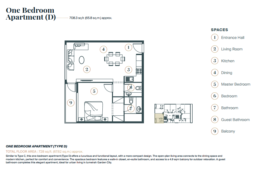 one bedroom D